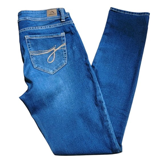 Jordache Jeans Skinny Dark Blue Intentional Fading Super Soft Size 31 - Picture 3 of 7